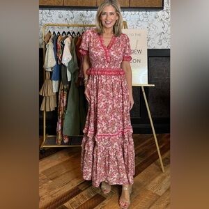 Avara Pink Paisley Maxi Dress